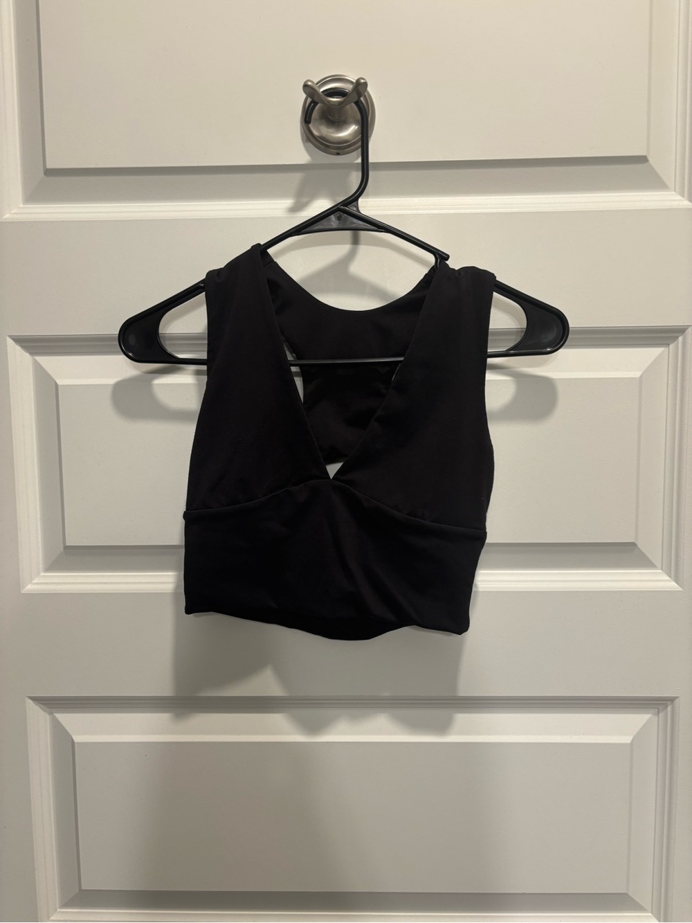 Black V-Neck Cropped Tank Top